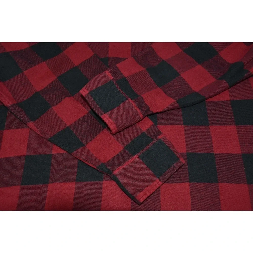 Levi's Brushed Men Shirt Size XXL Check Plaid Lumberjack Flannel Red Black
